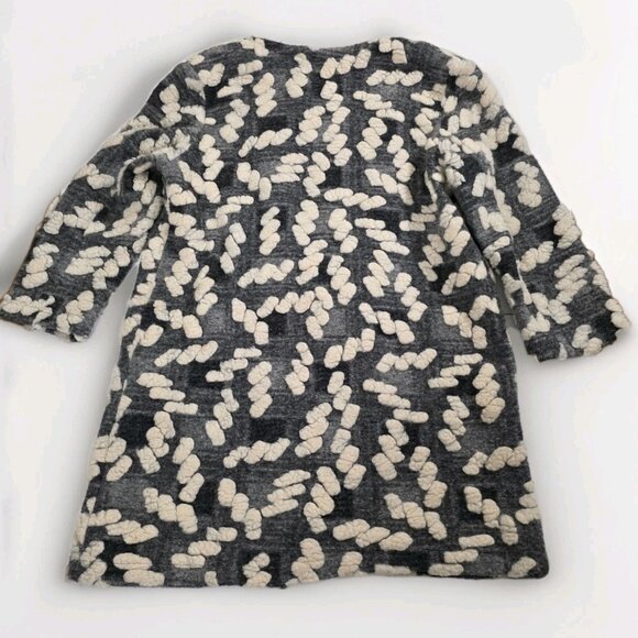 BATIK Cardigan Coatigan Womens L Gray Cream Geo Open Front 3/4 Sleeve Lagenlook - Picture 13 of 15